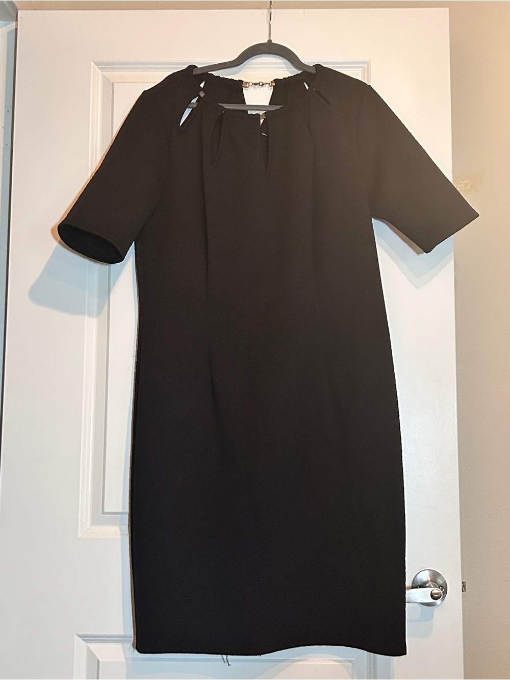 Ashley Stewart Little Black Dress Size 18 | Textured Knit | Keyhole Cutout